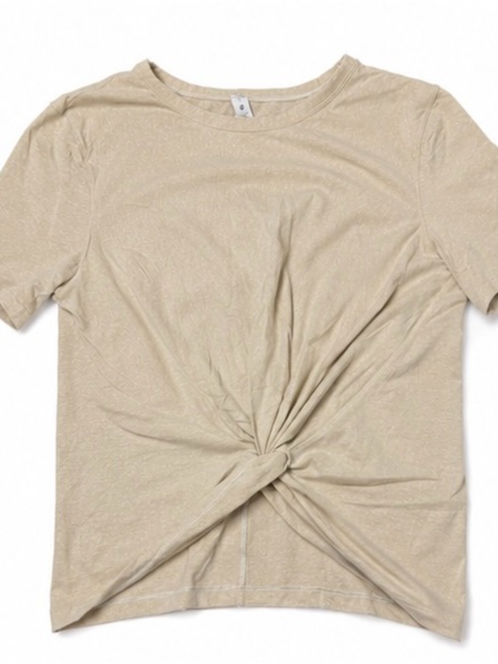 lululemon athletica Beige Short Sleeve Twist-Front Tee